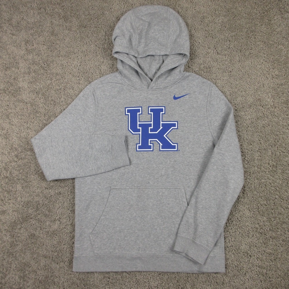 Kentucky Wildcats Sweater Boys Large Gray Hoodie Sweatshirt Nike Fleece NCAA